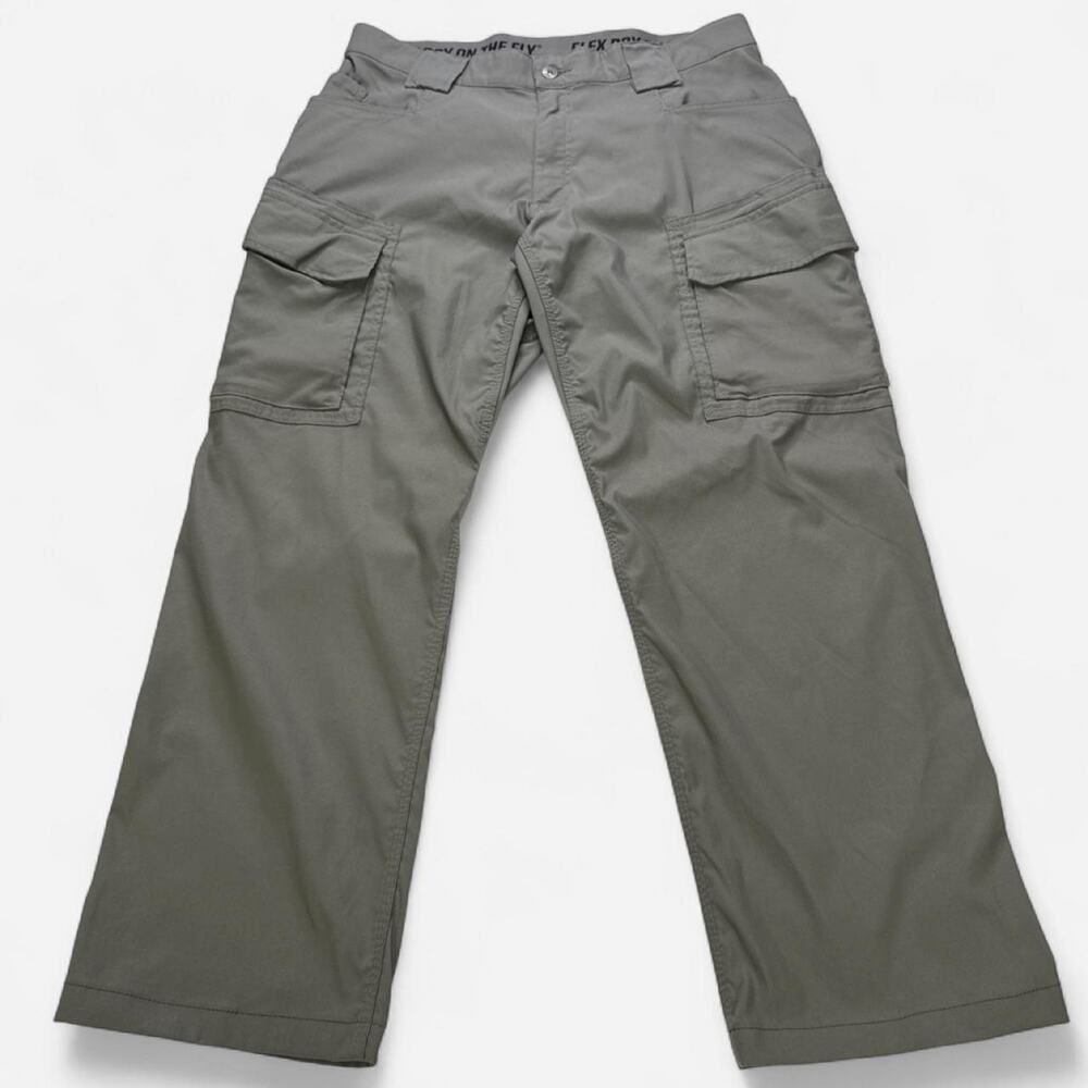 Duluth Trading Men’s 36x32 Flex Dry on the Fly Cargo Pants Gray Nylon Stretch